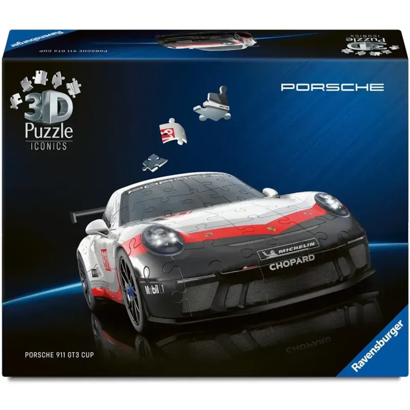 Puzzle 3D Ravensburger Porsche 911 GT3 Cup 108 pièces pas cher Puzzle 3D Ravensburger Porsche 911 GT3 Cup 108 pièces pas cher