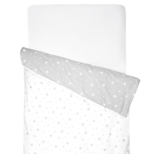 Housse couette bébé coton stella blanc