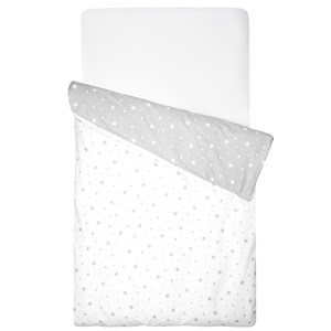 Housse couette bébé coton stella blanc