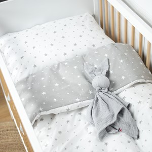 Housse couette bébé coton stella blanc