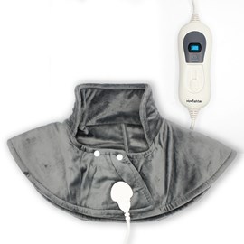 Couvre-épaules chauffant 60x62 cm, polaire, 3 niveaux