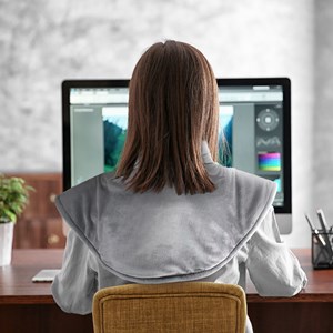 Couvre-épaules chauffant 60x62 cm, polaire, 3 niveaux