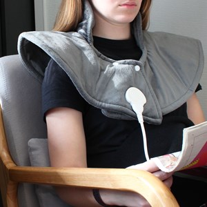 Couvre-épaules chauffant 60x62 cm, polaire, 3 niveaux