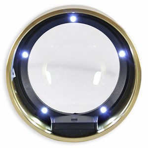 Loupe led grossissement x5 - design doré élégant - lentille verre ø7 cm