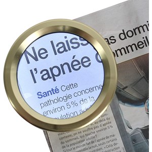 Loupe led grossissement x5 - design doré élégant - lentille verre ø7 cm