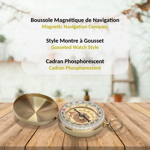 Boussole fishtec phosphorescente gold