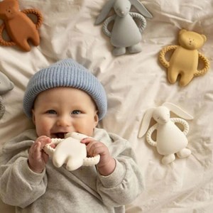 Ourson de dentition en caoutchouc naturel cappuccino