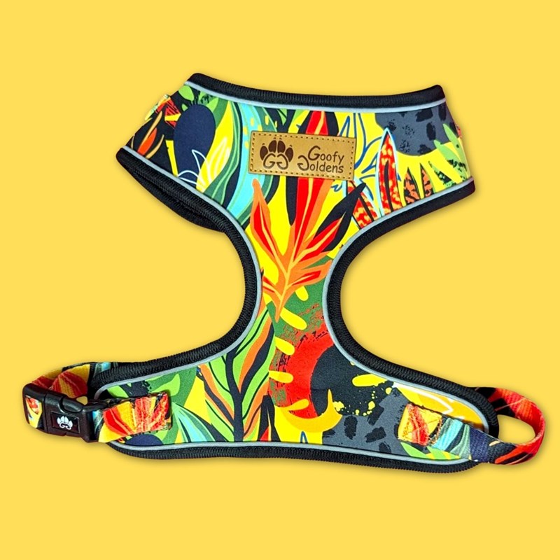 Goofy Goldens - Harnais pour chien tropical - xl