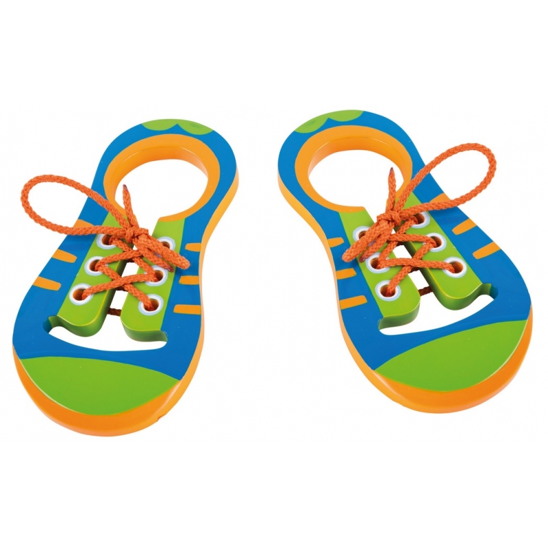 bleu jouet pour enfants STOBOK Impara Kit de chaussures à lacets en bois pour attacher les chaussures 