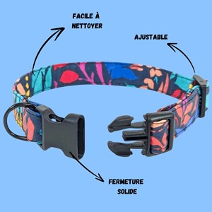 Collier tissu pour chien envoûtant - m