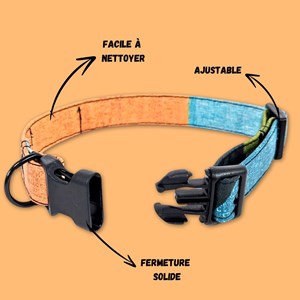 Collier tissu pour chien summer - m