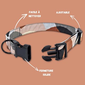 Collier tissu pour chien nature - s