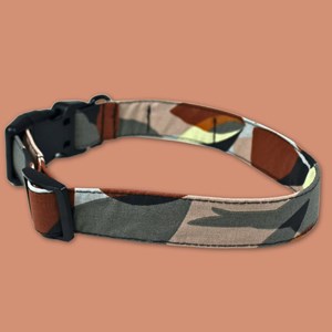 Collier tissu pour chien nature - s