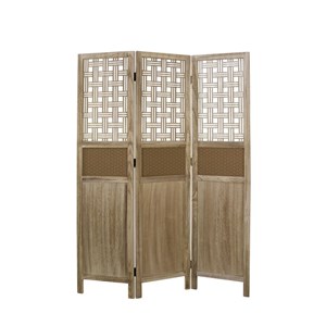 Paravent 3 pans en bois clair