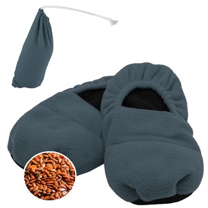 Chaussons apaisants, graines lin, polaire, 36-40, chauffants