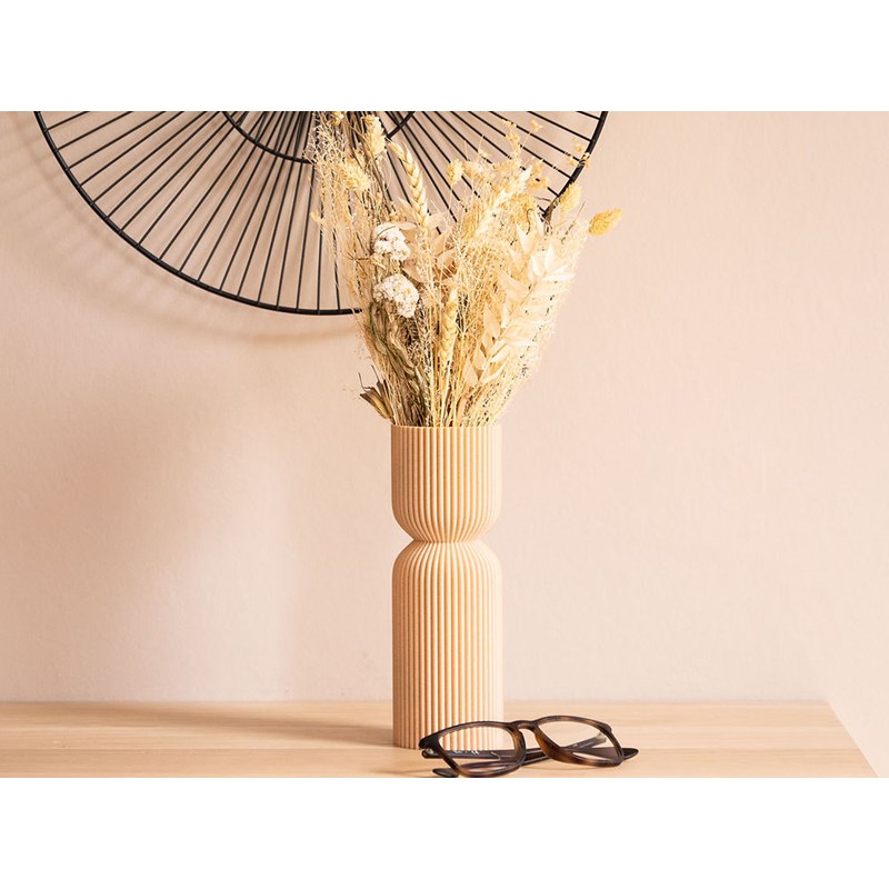 Vase diabolo - 20cm - bois clair