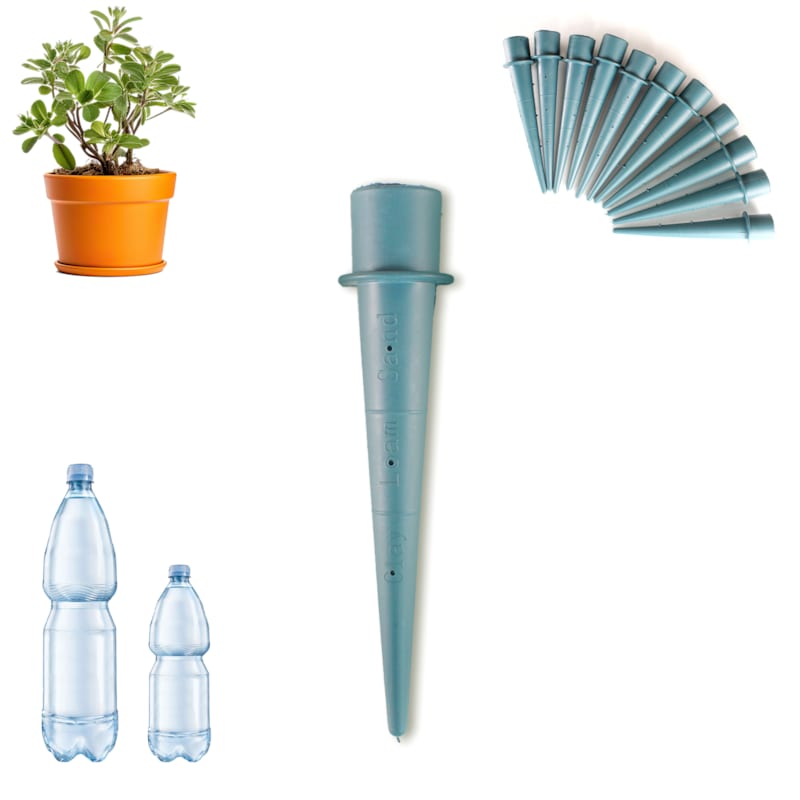 Lot de 12 cônes d'arrosage goutte-à-goutte autonome pour plantes et pots