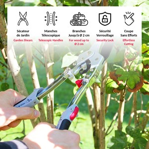 Secateur fishtec à crémaillère