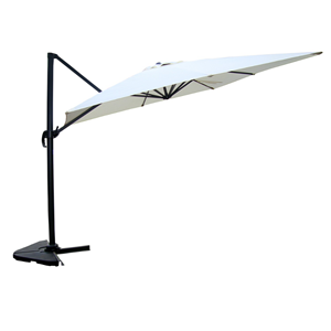 Palatino parasol écru déporté carré 3 x 3 m rotatif à 360