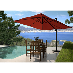 Palatino parasol déporté et rotatif 3 x 3m terracotta