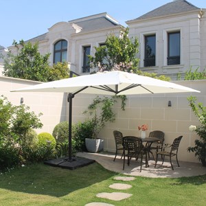 Cesare parasol déporté et rotatif 3 x 4 m écru