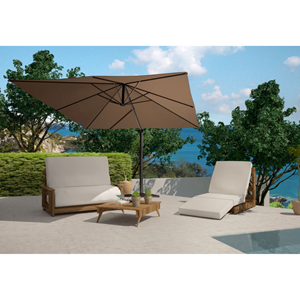 Cesare parasol marron déporté rectangle 3 x 4 m rotatif à 360