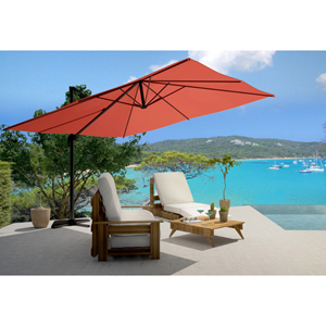 Cesare parasol déporté et rotatif 3 x 4 m terracotta