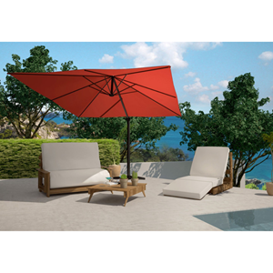 Cesare parasol terracotta déporté rectangle 3 x 4 m rotatif à 360