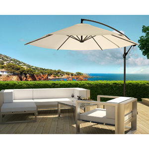 Porticcio parasol ecru déporté rond 3 x 3 m