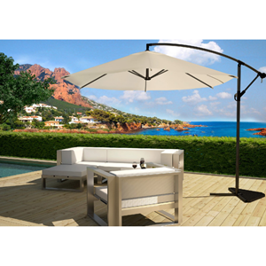 Porticcio parasol ecru déporté rond 3 x 3 m