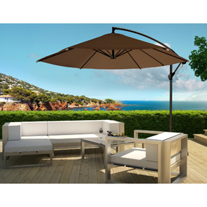 Porticcio parasol marron déporté rond 3 x 3 m
