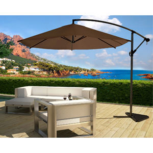 Porticcio parasol marron déporté rond 3 x 3 m