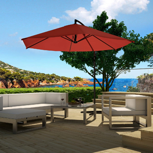 Porticcio parasol terracotta déporté rond 3 x 3 m