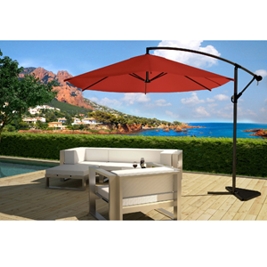 Porticcio parasol terracotta déporté rond 3 x 3 m