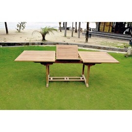 Kajang table de jardin rectangle en teck brut 10 places