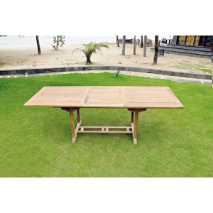 Kajang table de jardin rectangle en teck brut 10 places