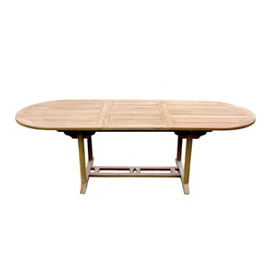 Kajang table de jardin extensible 10 places en teck brut