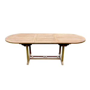 Kajang table de jardin extensible 10 places en teck brut