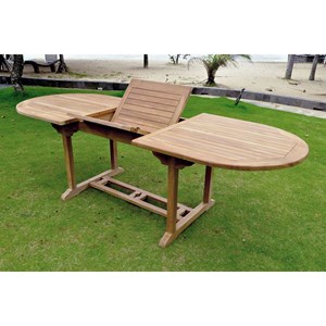 Kajang table de jardin extensible 10 places en teck brut