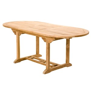 Kajang table de jardin ovale et 4 chaises et 2 fauteuils en teck