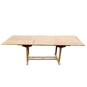 Kajang salon de jardin en teck massif 8-10 personnes rectangulaire 8 chaises