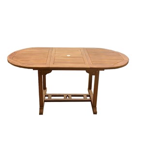 Kajang table de jardin ovale extensible en teck brut 6 personnes