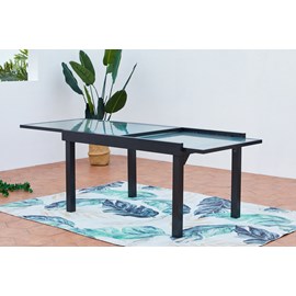 Brescia table de jardin extensible en aluminium grise