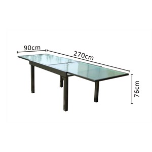 Brescia table de jardin extensible en aluminium grise