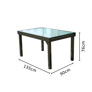 Brescia table de jardin extensible en aluminium grise