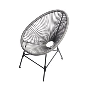 Acapulco salon de jardin 2 fauteuils ronds et table basse gris