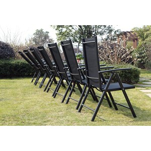 Brescia - lot de 2 fauteuils pliables en aluminium gris anthracite