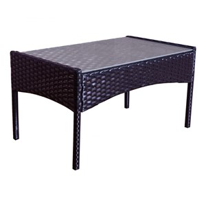 Mykonos salon de jardin 4 places en résine tressée noir et gris