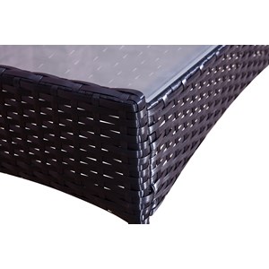 Mykonos salon de jardin 4 places en résine tressée noir et coussins noirs