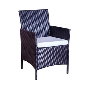 Mykonos salon de jardin 4 places en résine tressée noir et blanc